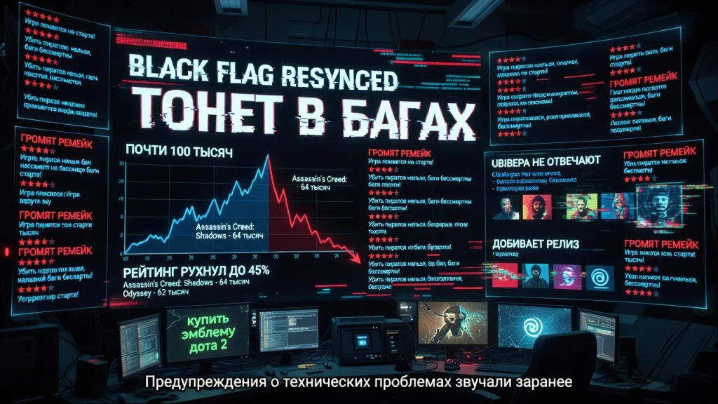 Black Flag Resynced тонет в багах. Ubisoft Connect добивает релиз