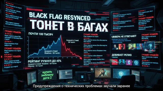 Black Flag Resynced тонет в багах. Ubisoft Connect добивает релиз
